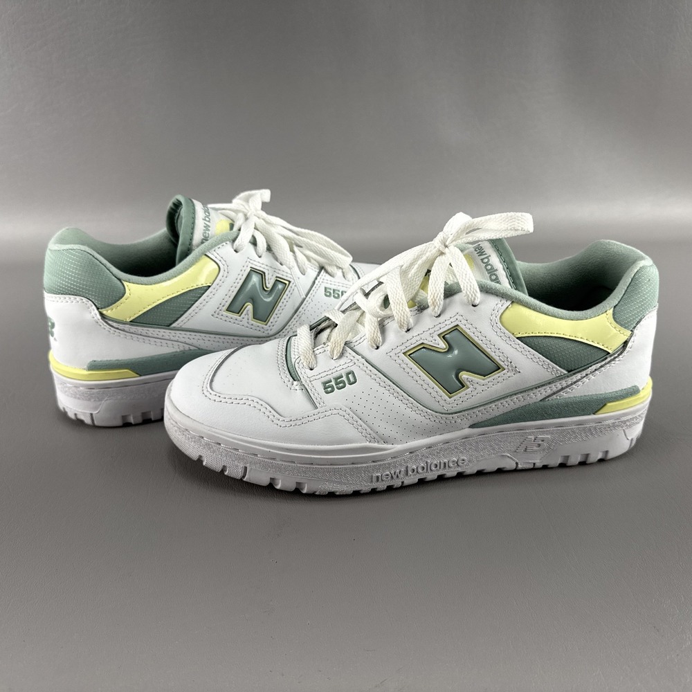 New Balance 550 Womens 9 Mens 7.5 Salt Marsh Limelight White Green BBW550EB